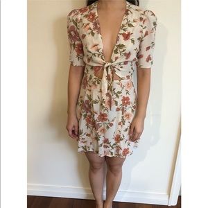 Reformation floral tie-front mini dress
